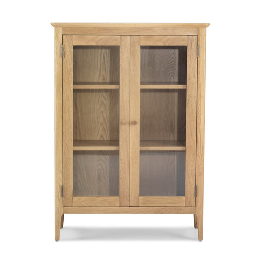 Berkley Nordic Oak Glazed 2 Door Display Cabinet - The Furniture Mega Store