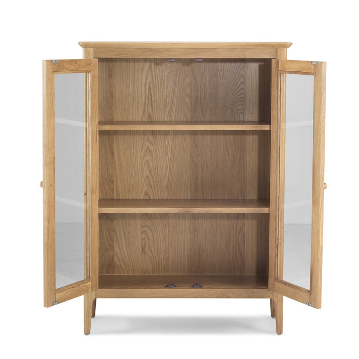 Berkley Nordic Oak Glazed 2 Door Display Cabinet - The Furniture Mega Store 