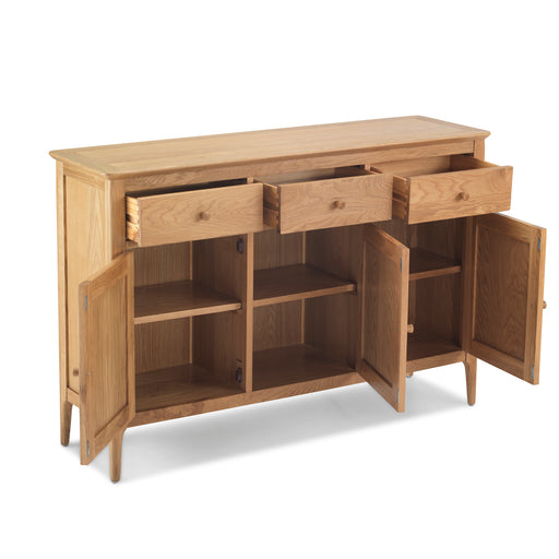 Berkley Nordic Oak Large 3 Door 3 Drawer Sideboard - The Furniture Mega Store