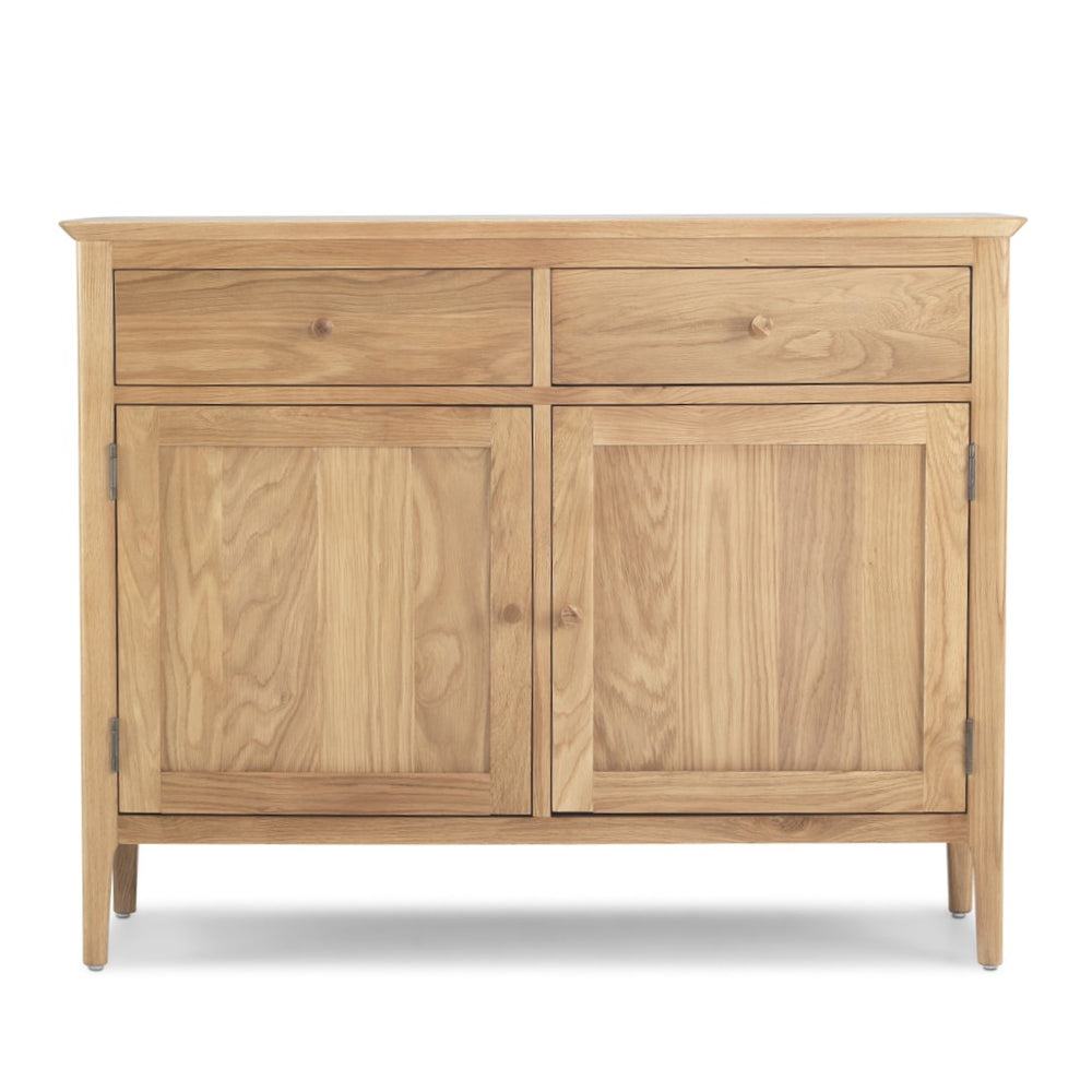 Berkley Nordic Oak Medium 2 Drawer 2 Door Sideboard - 115cm - The Furniture Mega Store 