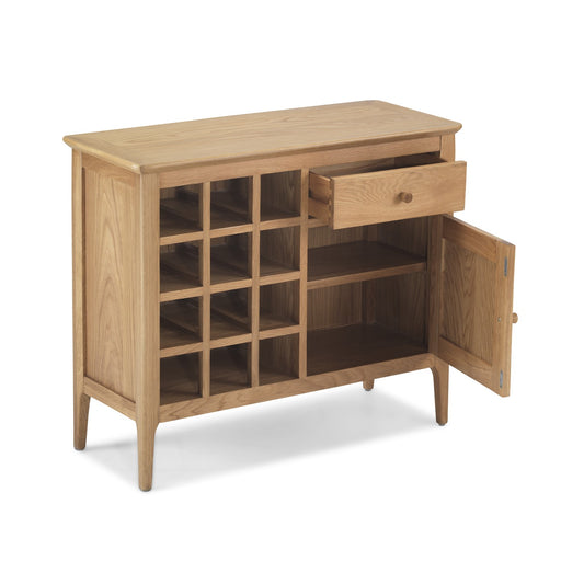 Berkley Nordic Oak Wine Storage Sideboard - 90cm - The Furniture Mega Store
