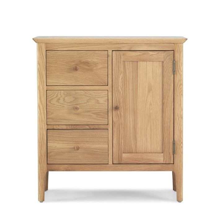 Berkley Nordic Oak 1 Door 3 Drawer Hall Cabinet - The Furniture Mega Store 