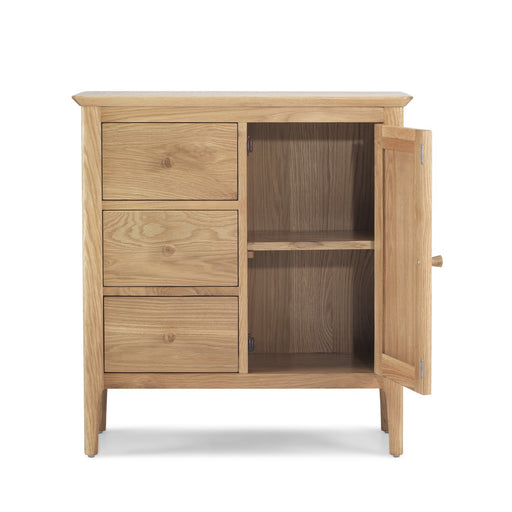 Berkley Nordic Oak 1 Door 3 Drawer Hall Cabinet - The Furniture Mega Store