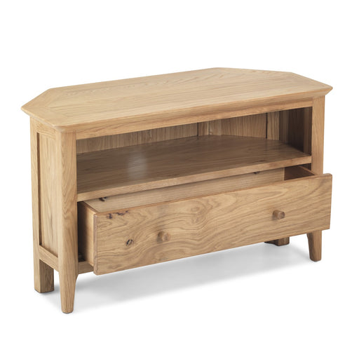 Berkley Nordic Oak Corner 1 Drawer TV Unit - The Furniture Mega Store