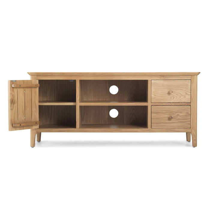 Berkley Nordic Oak Widescreen TV Unit - 120cm - The Furniture Mega Store 