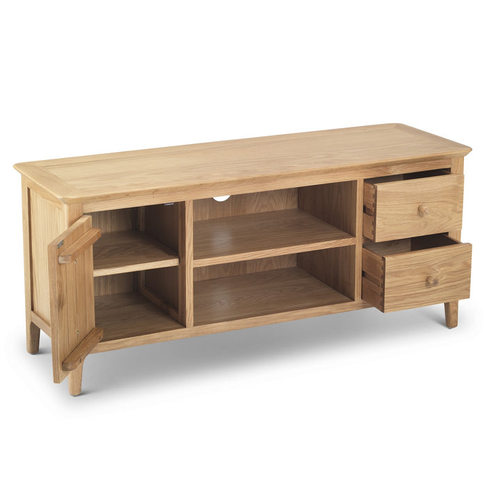 Berkley Nordic Oak Widescreen TV Unit - 120cm - The Furniture Mega Store 