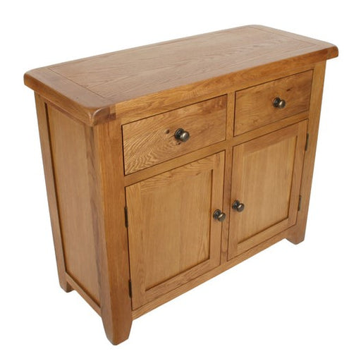 Torino Country Solid Oak Small 2 Door 2 Drawer Sideboard - The Furniture Mega Store 