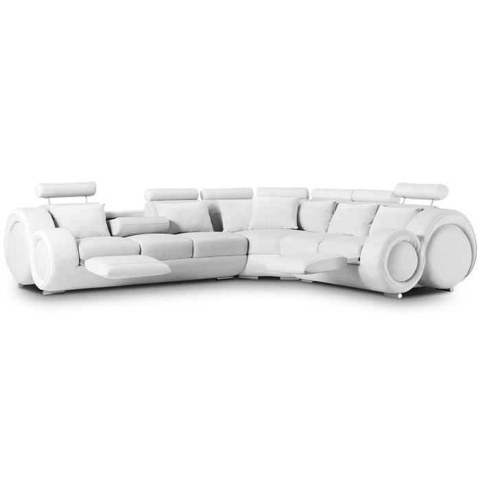 Stylo Corner Reclining Italian Leather Sofa - Various Options - The Furniture Mega Store 