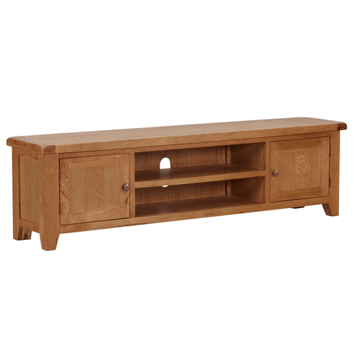 Torino Country Solid Oak Extra Large 2 Door TV Cabinet - 150cm - The Furniture Mega Store 