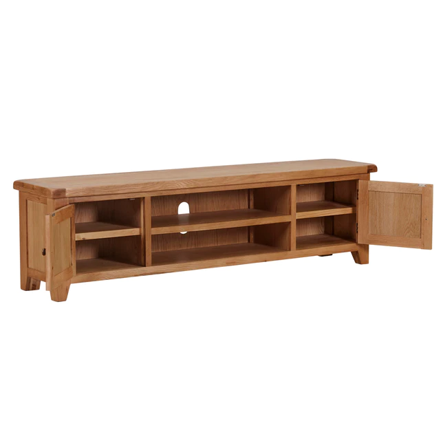Torino Country Solid Oak Extra Large 2 Door TV Cabinet - 150cm - The Furniture Mega Store 