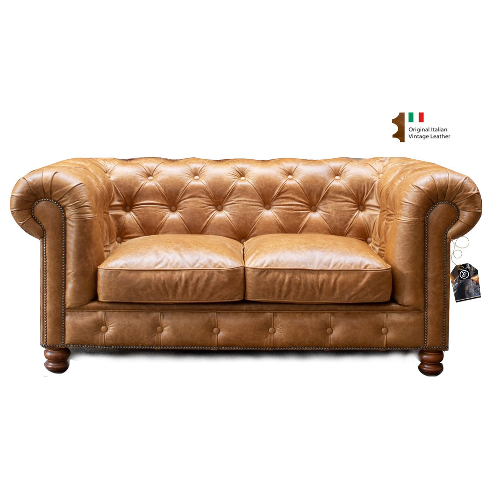 Vintage sales leather loveseat