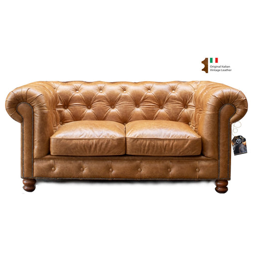 Historian Vintage Leather Buttoned Chesterfield Sofa Collection - The Furniture Mega Store 