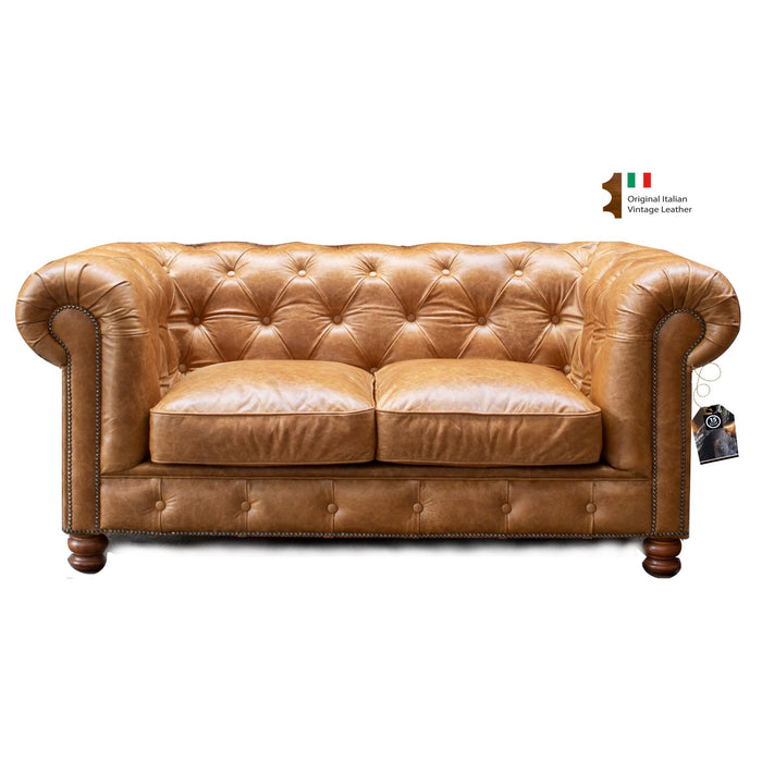Historian Vintage Leather Buttoned Chesterfield Sofa Collection