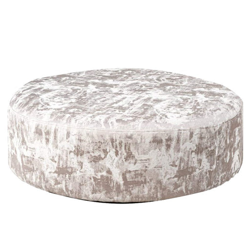 Tessere Pebble Luxe Fabric Round Accent Footstool - The Furniture Mega Store 