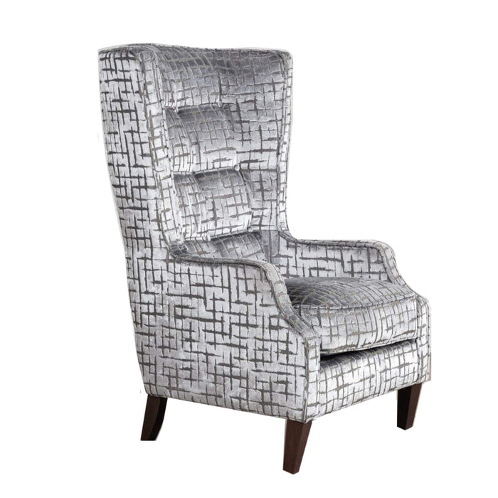 Emperor Throne Winged Fabric Accent Chair - Choice Of Legs - The Furniture Mega Store 