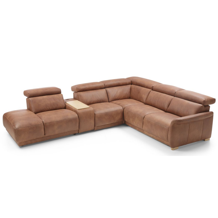 Power sectional leather sofa deals