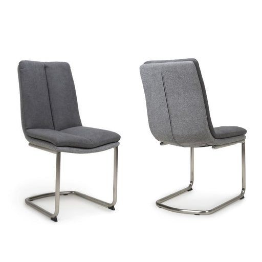 Triton Linen Dark Grey Dining Chairs {Set Of 2} - The Furniture Mega Store 