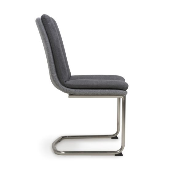 Triton Linen Dark Grey Dining Chairs {Set Of 2} - The Furniture Mega Store 