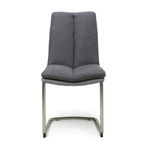 Triton Linen Dark Grey Dining Chairs {Set Of 2} - The Furniture Mega Store 