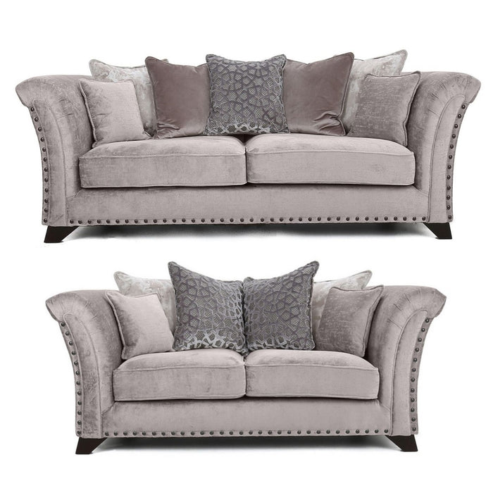 Vesper 3 Seater & 2 Seater Sofa Set - Choice Of Scatter or Standard Back & Fabrics - The Furniture Mega Store 