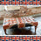 Union Jack Large Buttoned Top Vintage Leather Footstool - 120cm - The Furniture Mega Store 