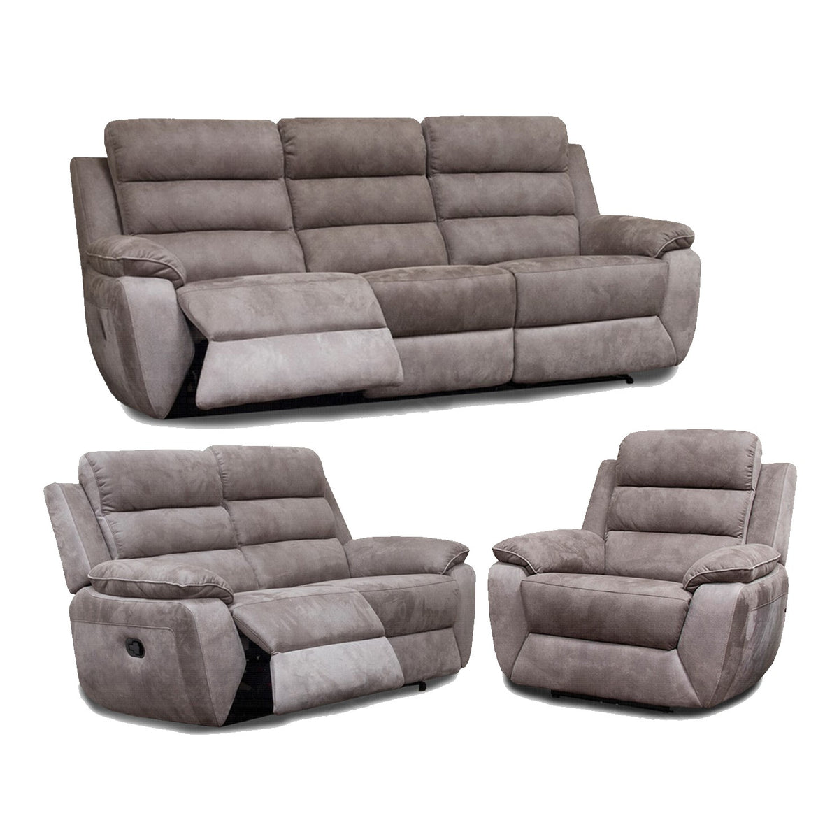 Ellis 3+2+1 Fabric Recliner Set Manual Reclining or Electrical