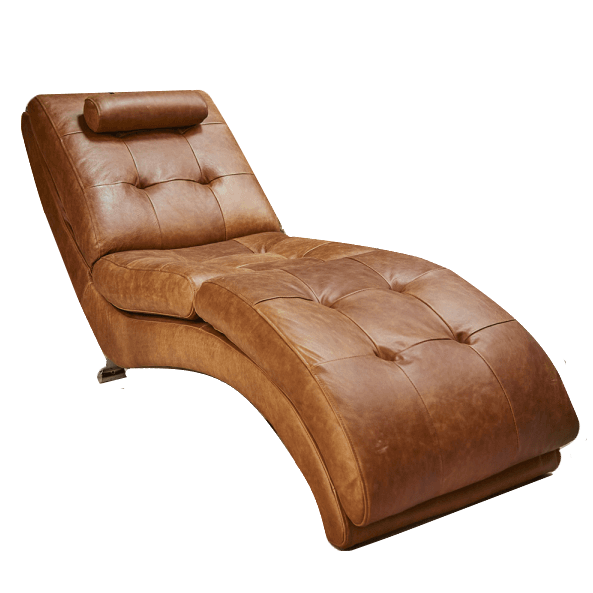 Ralf Vintage Leather Day Bed Chaise Lounge