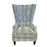 Valencia Spot Silver Fabric Throne Winged Accent Chair - Choice Of Legs - The Furniture Mega Store 