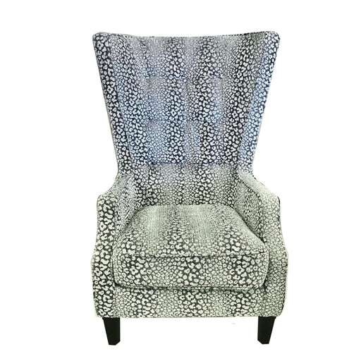 Valencia Spot Silver Fabric Throne Winged Accent Chair - Choice Of Legs - The Furniture Mega Store