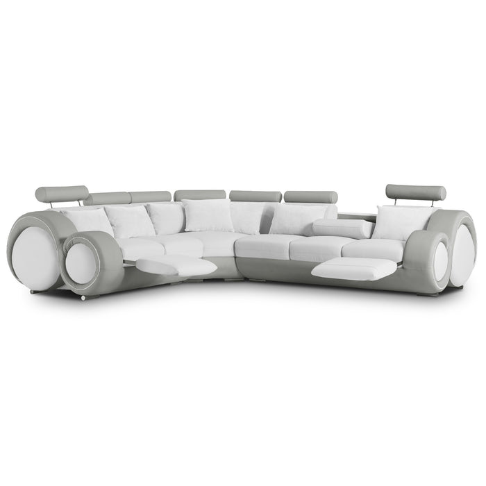 Stylo Corner Reclining Italian Leather Sofa - Various Options - The Furniture Mega Store 