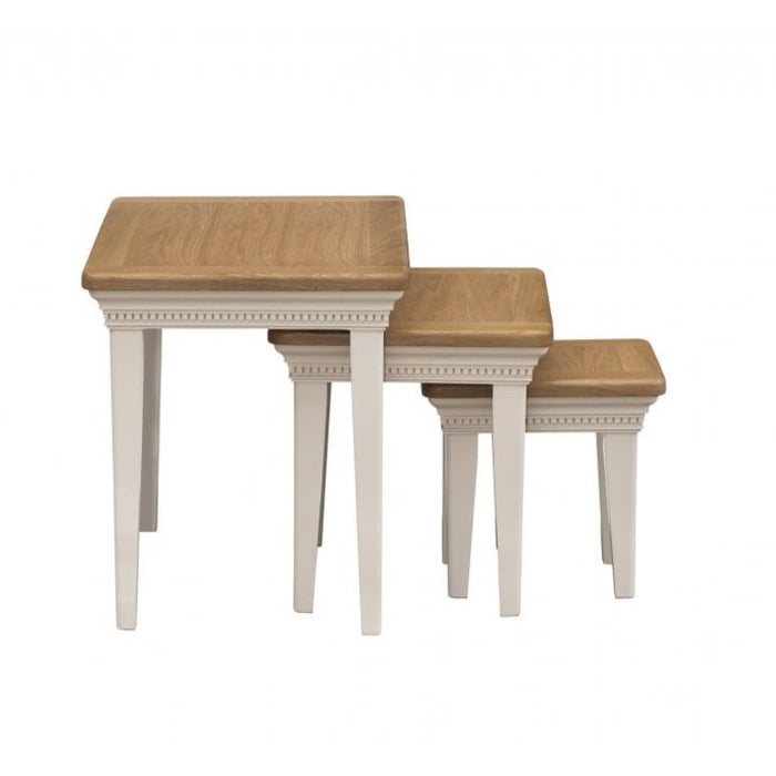 Winchester Oak & Painted Nest Tables - The Furniture Mega Store 