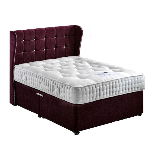 Windermere 4500 Luxury Divan Bed Set - Base + Mattress + Headboard - Choice Of Colours & Sizes - The Furniture Mega Store 