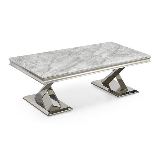 Windsor Grey Marble Coffee Table - The Furniture Mega Store 