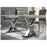 Windsor 1.8 Grey Marble Stainless Steel Cross Leg Dining Table - The Furniture Mega Store 