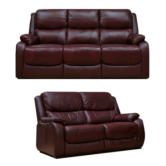 Emblem Real Leather 3+2 Seater Sofa Set - Choice Of Colours - The Furniture Mega Store 