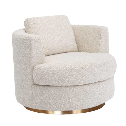 Bond Bouclé Fabric Swivel Chair - Chrome Or Gold Base - The Furniture Mega Store 